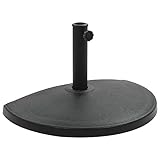 Tomostar Sonnenschirmständer, Schirmständer, Gewichtsbasis, halbrund, Polyresin, 15 kg, Schwarz