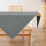AooHome Tischdecke 80X80cm Mitteldecke, Grau Leinen-Optik Tischdecken Abwaschbar Tischtuch aus Polyester Wasserabweisend mit Lotuseffekt, Dauerhaft Kratzfest für Wohnzimmer, Esszimmer, Balkon, Garten