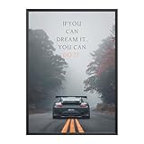 MJ-GRAPHICS® Motivationsbilder Porsche 911 GTS Bilder Büro, A4 Bild Büro Motivation Poster Porsche Carrera Motivationsbilder Auto Mood Poster Luxus, Ziele Traum Bild Affirmationen Bild - ohne Rahmen