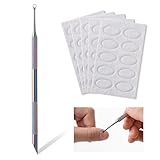 1 Stück Nagelhautschieber Edelstahl Manikürestäbchen Doppelkopf Cuticle Pusher mit 50pc Schleifpapier Nagelhaut Löffel Schieber Tote Haut Gabelentferner für Maniküre und Pediküre Nagelkunst