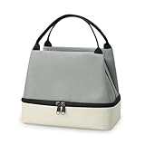 Zliger Lunchtasche Isolierte Lunchbox Bag, Doppelschichtiger Isolierbeutel, Kalt- und Warmtrennung, Lunch Bag für Frauen Männer Arbeit Schule Büro Picknick Snackbeutel