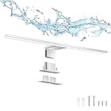 ERWEY 2 in 1 LED Spiegelleuchte 60CM Badleuchte IP44 Spiegellampe Badlampe Kaltweiß Schminklicht Badezimmer 230V Aufbauleuchte Schrank-Beleuchtung Bad Klemmleuchte 6000K 8W