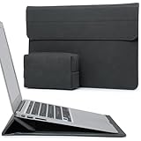 HYZUO 15 Zoll Laptop Hülle Laptophülle mit Stand-Funktion für MacBook Air 15 M3 A3114 M2 A2941 2024 2023, 15-Zoll Surface Laptop 7/6/5/4/3, MacBook Pro 15 2019-2016, mit Kleine Tasche, Weltraum grau