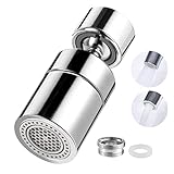 360 °Wasserhahn Aufsatz Schwenkbar Wassersparer Für Wasserhahn, M22/M24 Wasserhahn adapter Mit Zwei Strahlarten, Wassersparender Sieb Strahlregler Für Küche Bad Wasserhähne