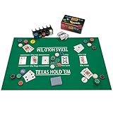 Nexos Trading Poker Starter-Set Pokerset mit 200 Chips in Geschenk-Box aus Metall inkl. Spielmatte 2 Decks Pokerkarten Dealer Button Small Blind Big Blind Chiptray