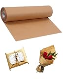 Hibmisy Kraftpapier Breite 30cm Geschenkpapier, Natürliches Recyclingpapier, Kraftpapier Geschenkverpackung für Kunsthandwerk, Geburtstage, Weihnachten (Braun, 5M)