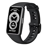 HUAWEI Band 6, 1,47 Zoll OLED-Display, 96 Trainingsmodi, bis zu 2 Wochen Akkulaufzeit, Proaktives Gesundheits-Monitoring, 5ATM, SpO2-Sensor, Herzfrequenzmessung, Graphit Black, - 30 Monate Garantie -