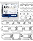 200cm = 2 meter 3mm starke Gliederkette Meterware V4A Ankerkette kurzgliedrig am Stück Metallkette A4 DIN 56856 Schaukel Ketten DIN 766 rostfreie Eisenkette Absperrkette 2m