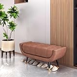 Leichte, Luxuriöse Schuhbank Aus Stoff, Nordische Fußbank Fürs Bett, Sofahocker Als Fußstütze Für Eingangsbereich, Flur Und Schlafzimmer(Rosa,150x50x45cm)