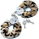 CHPN - Handschellen - Plüschhandschellen - Handschellensatz - Panter -Druck - mit Schloss (2 Tasten) - Erotik - Sexspielzeug - BDSM - Geschenk