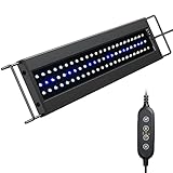 NICREW AquaLux LED Aquarium Beleuchtung, Aquarium Lampe mit Timer, Einstellbare Helligkeit und 3 Lichtmodi, IP67 Wasserdicht, 43-60cm