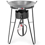 OuterMust Outdoor Station 54.000 BTU Gusseisen-Wok-Brenner, 50 cm Karbonstahl, Bratpfanne, Outdoor-Wok, einfach zum Sautieren, Aufzucht, Rühren, ideal für Comales Para Tortillas, Taco und gebratenen