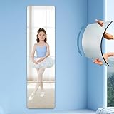 Arimsoa Spiegel zum Aufkleben für Wände, 4 Stück, Acryl, selbstklebend, bruchsicher, Wandspiegel, hochklar, zum Aufkleben auf Spiegelfliesen, großer Spiegel in voller Länge für Badezimmer, Workout