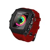 BCMCBV Uhrengehäuse aus Karbonfaser, Gummiband, für Apple Watch 9, 8, 7, 6, 5, 4, SE, 44 mm, 45 mm, Ersatzzubehör, luxuriöses Carbon-Set, Rahmen-Modifikationsset, 44mm, Achat
