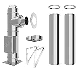 Edelstahlschornstein Bausatz - Doppelwandiger Schornstein aus hochwertigem Edelstahl in allen Längen und Durchmessern (Ø 150mm, 3,2m)