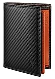 TEEHON Herren Geldbörse aus Karbonfaser-Leder mit RFID-Blocker, 13 Kreditkartenfächer, 1 Großem Münzfach, 1 Geldscheinfächer, Geräumiger Portemonnaie Portmonee Geschenk