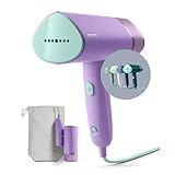 Philips 3000-Serie Tragbarer Dampfglätter - 1000 W, Dampfleistung 20 g/min, 100ml Wassertank, Kein Bügelbrett erforderlich, Inklusive Aufbewahrungstasche, 630g geringes Gewicht, Lila (STH3010/30)