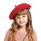 Winmany Baskenmütze für Kleinkinder Mädchen einfarbig französische Beanie-Mütze Herbst Winter Wolle Künstlermütze