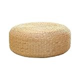 LOVIVER Rattan-Bodenkissen, Japanischer Stil, Tatami-Sitzkissen Rund, Handgewebtes Futon-Sitzkissen, Yogakissen, Heimdekoration für Schlafzimmer, Balkon, 40cm Durchmesser