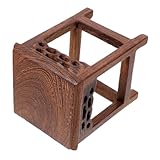 Veemoon Blumensäule Holzsockel Pflanzenständer Rustikal Mittelgroß Rutschfest für Zimmerpflanzen Tisch Terrassendeko