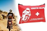 Erste-Hilfe-Set, Mini Verbandtasche für Motorrad Moped Roller Quad Fahrrad, klein + kompakt, Verbandskissen 85 x 115 x 50mm, 10-teilig