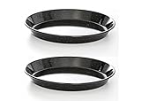 culinario 2er Set Emaille Pizzablech/Zwiebelkuchenblech Ø 32cm, rund, antihaft, schwarz, Made in Germany