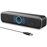 Gbloodst USB-Lautsprecher für Computer, Soundbar, mit digitalem Lautstärkeregler, Stereo-Sound, für Computer, Laptop, Lautsprecher für Spiele, PC