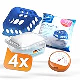 Delmara 4x Luftentfeuchter Set inkl. 1x Hygrometer – Raumentfeuchter ohne Strom mit 4x 400g Granulat – gegen Feuchtigkeit & Schimmel, wiederverwendbar