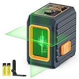 Kreuzlinienlaser, CIGMAN Grüner Kreuzlaser Selbstnivellierend Linienlaser, 30m Arbeitsreichweite, 360° Umschaltbar Vertikale/Horizontale Laser IP54 Wasserschutz inkl. 2*AA Batterien, CM-G01