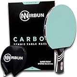 Nirbun – Professioneller Tischtennisschläger aus Carbonfaser | Tischtennisschläger mit hochresistentem Belag | Polarholz + Carbonfaser | Schutzhülle | Kontrolle, Power und Geschwindigkeit