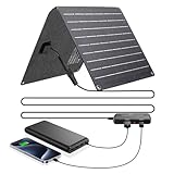 Ecosonique 10W/12W Solar Ladegerät für Handy mit USB-A/USB-C mit Abnehmbarem Power Hub, IP67 Wasserdicht Faltbar klein Solarpanel für Handy, Rucksack, Wandern Outdoor