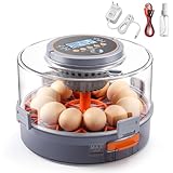 Brutautomat Vollautomatisch OneAmg,Inkubator für 12 Eier mit automatischem Wenden der Eier Temperatur- und Feuchtigkeitskontrolle Eierinkubator Brutmaschine Vollautomatisch für Hühner, Enten, Gänse