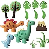 Dinosaurier Geburtstag Kuchen Dekoration, 14 Stück Dinosaurier Cake Topper Topper Happy Birthday Kindergeburtstag Tiere Torte Deko Dschungel Party Kuchendeko Geburtstagsdeko