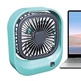 USB-wiederaufladbarer Schreibtischventilator – leiser persönlicher Mini-Ventilator mit quadratischem Design, ideal für Büro, Studenten, Arbeit und Sommer, kompakter und leichter Tischventilator mit ei