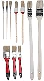 Werkzeyt Pinsel-Set 10-teilig - Für wasserbasierte Farben & Lacke - Bestehend aus Flachpinsel, Heizkörperpinsel, Rundpinsel & Emaillelackpinsel - Helle Kunststoffborsten / Malerpinsel / B21623