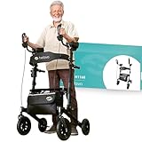 Helavo Outdoor-Arthritis-Rollator mit gepolsterten Unterarmstützen - Stand Up Walker mit pannensicheren Vollgummireifen für den Außenbereich - Maximale Mobilität & Komfort im Freien