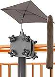 4smile Sonnenschirm Balkon SunnyShade Plus, Anthrazit - 3-in-1 SET Sonnenschutz Balkon - UPF 50+ Sonnenschirm rechteckig 200 x 125 cm + Sonnenschirmhalter Balkongeländer + Sonnenschirmhülle