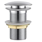 EJRUP Universal Abflussgarnitur Ohne Überlauf,Pop Up Ventil Abfluss Waschbecken aus Edelstahl,Ablaufgarnitur Waschbecken,Wasserdicht, Anti-Verstopfung,für Waschbecken und Waschtisch