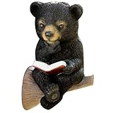 Kichvoe Solarbetriebene Gartenbär Skulptur aus Witterungsbeständigem Harz Gartendekoration für Terrasse Außenleuchte mit Energiesparender Solartechnik