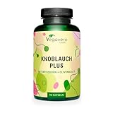 Knoblauch Kapseln | Einzigartig: Extrakte aus Garlic, Weissdorn und Olivenblatt | 1% Allicin - 3% Flavone - 40% Oleuroperin | Laborgeprüft | Ohne Zusatzstoffe | Deutsche Produktion Vegavero®