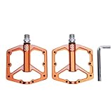 Fahrradpedale, Nicht Rutsches, Leichte Mountainbike -Pedale, Aluminiumlegierung Flache Plattformpedale mit 3 Versiegelten Lagern, Straßenradpedalen,Berg- und Straßenrad