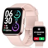 Smartwatch Damen mit Telefonfunktion,1,7' Touchscreen Uhr Damen mit Alexa,Whatsapp Nachricht Erinnerung,Schrittzähler Smart Watch,Pulsmesser Schlafmonitor SpO2,IP68 Aktivitätstracker für Android IOS