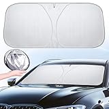 Car Windshield Sun Shade für FIAT Seicento Siena Stilo Strada, Aluminium Foil Auto Sonnenschutz Frontscheibe Faltbar Sun Visor Anti-UV Sonnenblende Innenzubehör,145 * 80