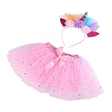 PACKOVE Tüllrock Set Für ädchen Mit Buntem Haarreif Kostü Für Karneval Halloween Geburtstagsfeiern Und Partys Ideal Für Cosplay Und Prinzessinnen Looks