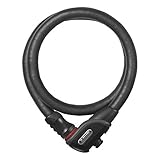 ABUS Panzerkabelschloss Steel-O-Flex Phantom 8960 - mit magnetischem TexFL-Halter - Kabelschloss aus Stahlkabel mit Panzer aus Stahlhülsen - ABUS-Sicherheitslevel 6-110 cm, Schwarz