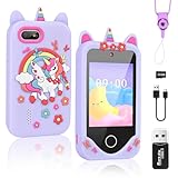 Weinsamkeit Pretend Smartphone für Kinder, Kinder Kamera mit 32 GB SD-Karte, Spielzeug ab 3 4 Jahre Mädchen, Rollenspiel-Handy Kinderhandy Einhorn-Geschenkspielzeug für 3-9 Jahre Jungen Mädchen