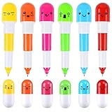 12 Stück Mini Vitamin Kugelschreiber in Form einer Kapsel,Pillen Kugelschreiber Teleskopisch Kapsel Stifte,Mini Kapsel Stifte Pillen Kugelschreiber Kreativer Einziehbarer Pille Druckkugelschreiber