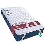 Utopia Bedding Gesteppte Matratzenauflage 160 x 200 cm, Weicher Mikrofaser-Matratzenbezug, Gesteppter Matratzenschoner Mit elastischen Bändern, 4 Eckgummis dehnbar bis zu 30 cm (Weiß)