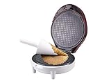 BEPER Waffelkegel- und Schüssel-Maschine 1000 W Aluminiumplatte mit Antihaftbeschichtung Rot Piastra per cialde