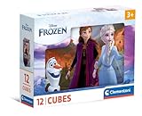 Clementoni Disney Frozen 12 Würfel Puzzle Kinder - Geschicklichkeitsspiel für Kinder ab 3 Jahren - Sensorik- & Motorikspielzeug 41192